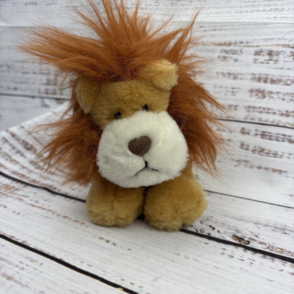 Vintage 6" 1983 R. Dakin Stuffed Animal Plush Stuffie Lion Toy Leo Made In Korea